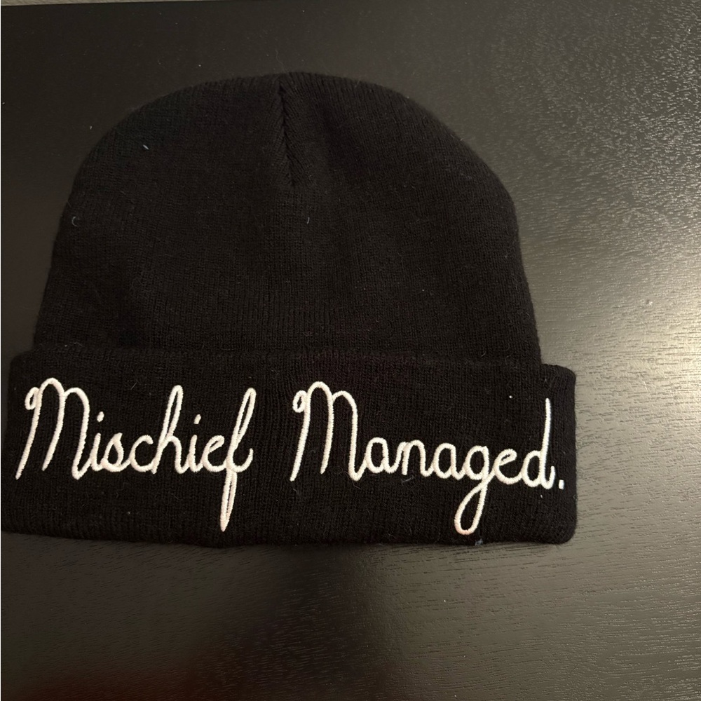 Black Harry Potter “Mischief Managed” Beanie